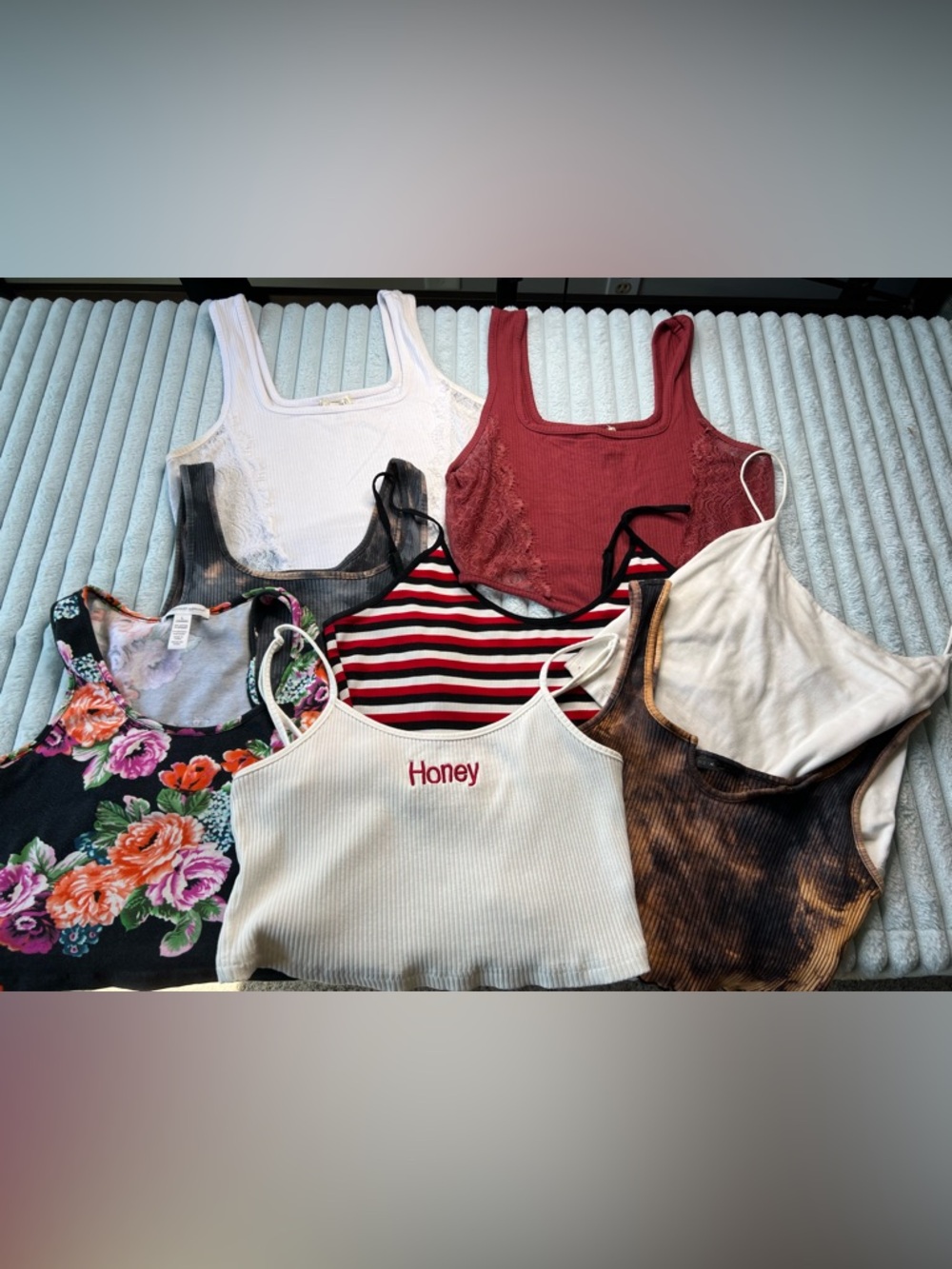 SHEIN Ambiance etc bundle floral multi color crop tanks